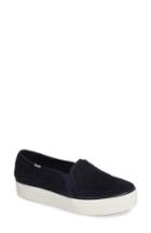 Women's Keds Triple Decker Slip-on Faux Shearling Platform Sneaker M - Blue