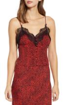 Women's Afrm Clover Lace Detail Top - Red