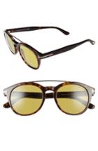 Women's Tom Ford Newman 53mm Sunglasses - Havana/ Rose Gold/ Green