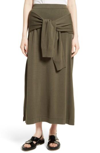 Women's Joseph Tie Detail Knit Maxi Skirt - Green