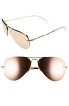 Women's Ray-ban Highstreet 59mm Semi Rimless Aviator Sunglasses - Brown/ Pink