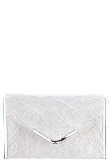 Nina Embroidery Envelope Clutch Bag - Ivory