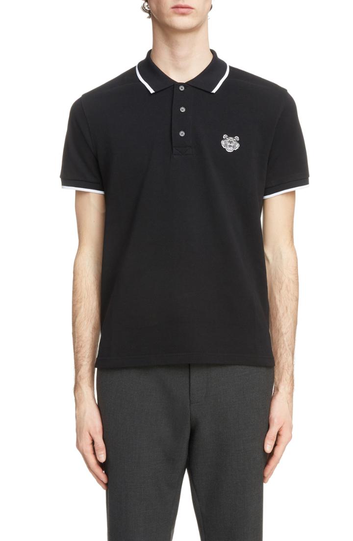 Men's Kenzo Tiger Crest Tipped Pique Polo