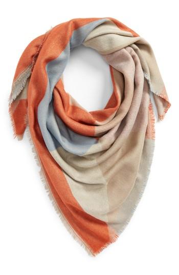 Women's Bp. Geo Pattern Square Scarf, Size - Beige