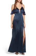 Women's Nbd Niaa Cold Shoulder Gown - Blue