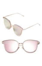 Women's Sunnyside La 54mm Mirrored Cat Eye Sunglasses - Pink/ Gold