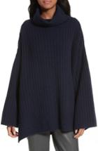 Women's Joseph Ribbed Wool Poncho - Blue