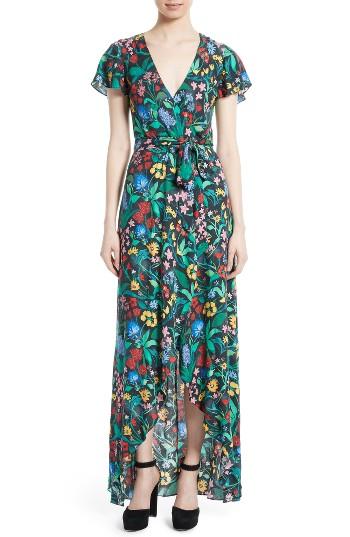 Women's Alice + Olivia Adrianna Floral Faux Wrap Maxi Dress