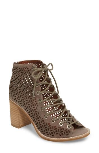 Women's Jeffrey Campbell Bess Mos Open Toe Bootie M - Brown