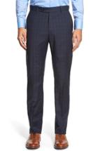 Men's Monte Rosso Flat Front Plaid Wool Trousers