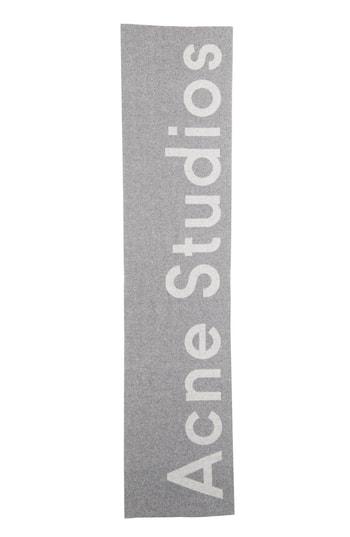 Women's Acne Studios Logo Scarf, Size - Grey