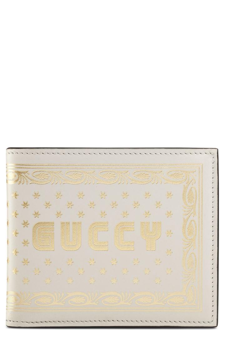 Men's Gucci Guccy Print Leather Wallet -