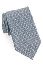 Men's Salvatore Ferragamo Dracena Print Silk Tie, Size - Grey