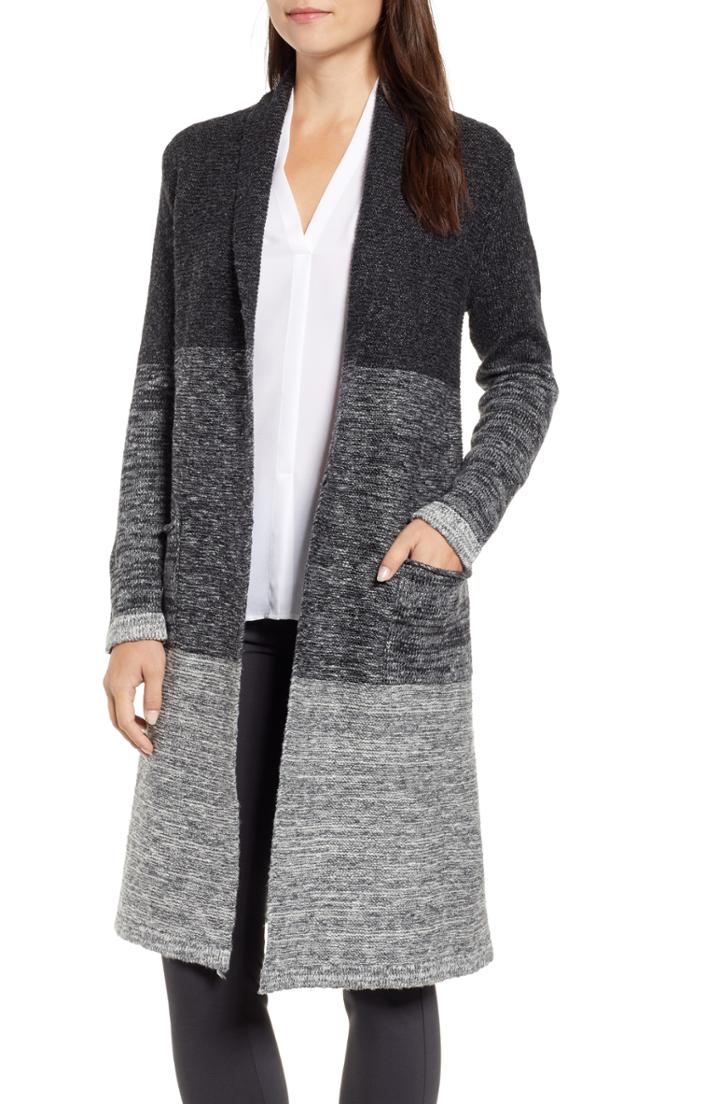Women's Nic+zoe Shadow Mix Sweater Jacket - Grey
