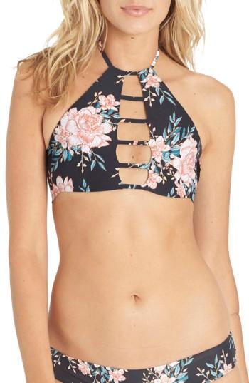 Women's Billabong Let It Bloom Halter Bikini Top - Black