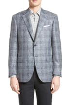 Men's Canali Classic Fit Plaid Wool Blend Sport Coat R Eu - Grey