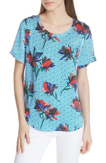 Women's Equipment Hana Print Silk Top - Blue