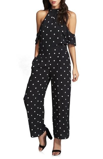 Women's 1.state Ruffle Cold Shoulder Jumpsuit - Black