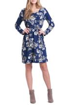 Women's Lilac Clothing Print Maternity Shift Dress - Blue
