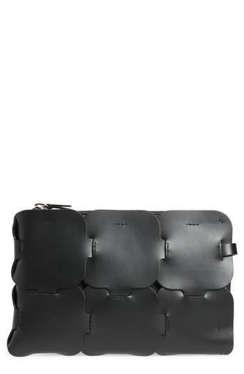 Paco Rabanne Element Calfskin Clutch - Black