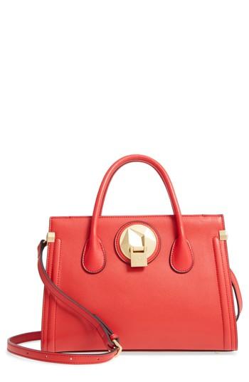 Celine Dion Octave Leather Satchel - Red