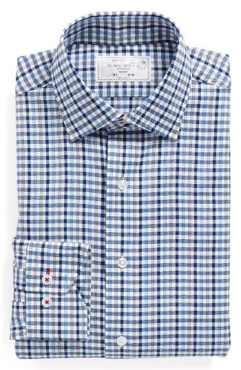 Men's Lorenzo Uomo Trim Fit Check Dress Shirt 32/33 - Blue