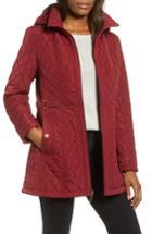 Women's Gallery Quilted Hooded Jacket - Burgundy