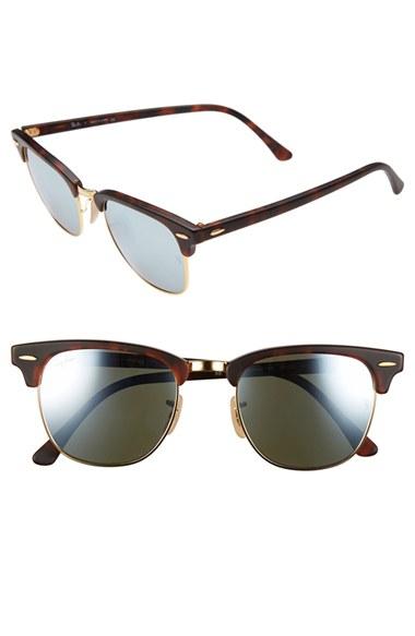 Women's Ray-ban Standard Clubmaster 51mm Sunglasses - Silver Mirror