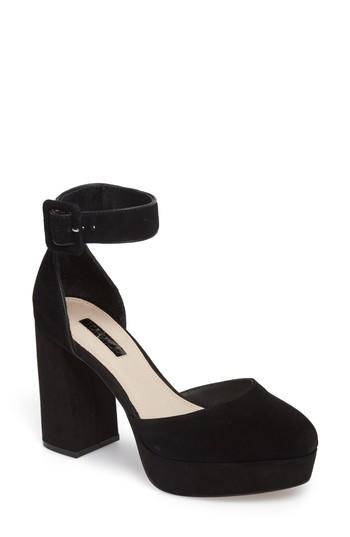 Women's Topshop Ankle Strap Platform Sandal .5us / 37eu - Black