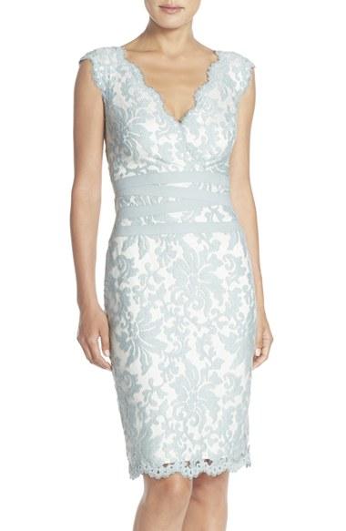 Women's Tadashi Shoji Embroidered Lace Sheath Dress - Green