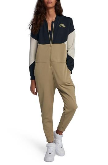 Women's Nike Sportswear Colorblock Jumpsuit - Black