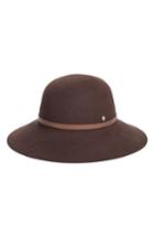 Women's Helen Kaminski Angled Brim Wool Felt Hat - Brown