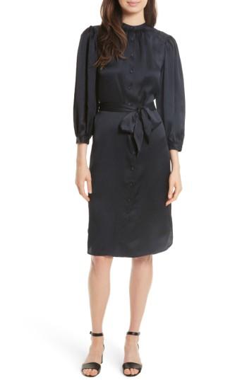 Women's Rebecca Taylor Belted Silk Shirtdress - Blue