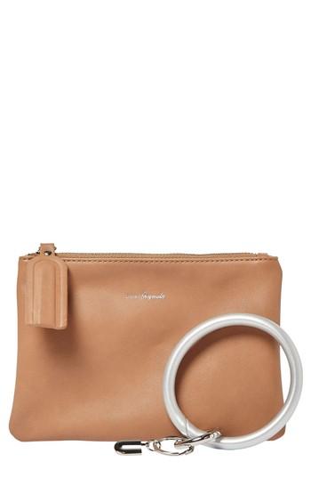 Urban Originals Mariposa Key Ring & Vegan Leather Card Pouch - Beige