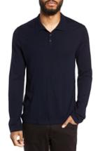 Men's Vince Regular Fit Long Sleeve Wool & Cashmere Polo - Blue