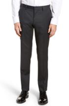 Men's Boss Gibson Flat Front Solid Wool Trousers R - Grey