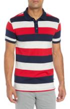 Men's Bobby Jones Rule 18 Regular Fit Wide Stripe Polo - Blue