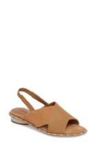 Women's Kelsi Dagger Brooklyn Saline Cross Strap Sandal .5 M - Brown
