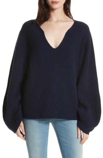 Women's Brochu Walker Anneka Wool & Cashmere Puff Sleeve Sweater - Blue