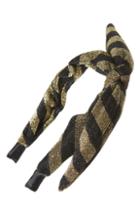 Tasha Metallic Knotted Headband, Size - Black