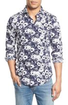 Men's Bonobos Slim Fit Floral Print Sport Shirt, Size - Blue