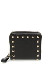 Women's Valentino Rockstud Lambskin Leather Zip Around Wallet - Pink
