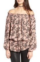 Women's Love, Fire Floral Off The Shoulder Top - Black