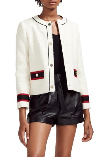 Women's Maje Grosgrain Trim Jacket Us / 38 Fr - White