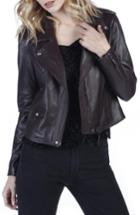 Women's Paige Danette Leather Moto Jacket - Red