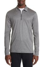 Men's Canali Cotton Quarter Zip Polo Shirt Us / 48 Eu R - Grey