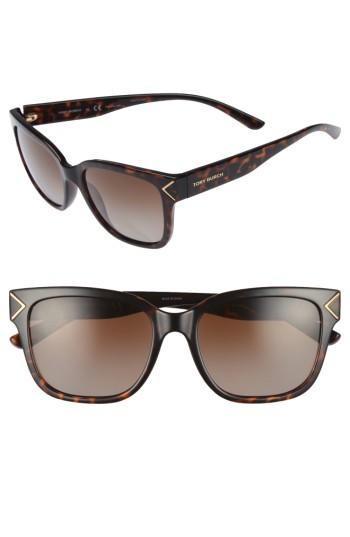 Women's Tory Burch 55mm Polarized Sunglasses - Tortoise/ Polar