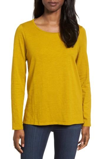Women's Eileen Fisher Organic Cotton Tee, Size - Yellow