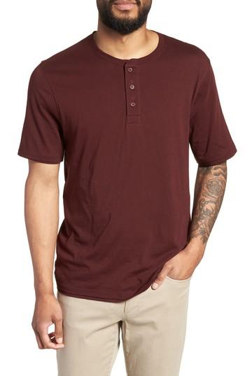 Men's Vince Layered Henley T-shirt, Size - Red