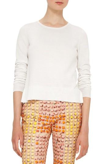 Women's Akris Punto Knit Ruffle Hem Pullover - Ivory